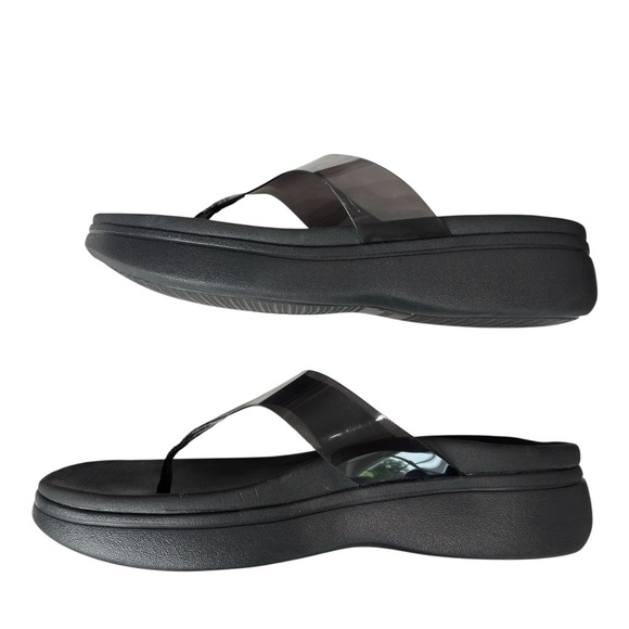 Vionic Sunrise Luminous Sandal Womans Size 8 Black Clear Comfort Thong Flip Flop - Picture 2 of 14